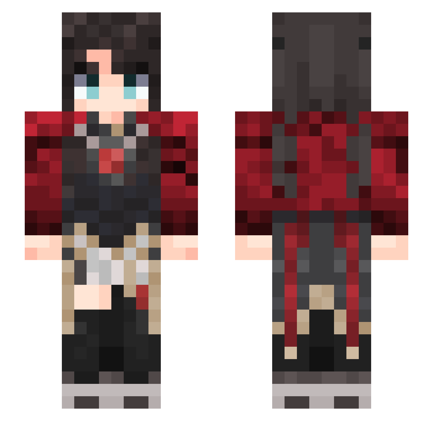 SharloBun Minecraft skin, front and back view