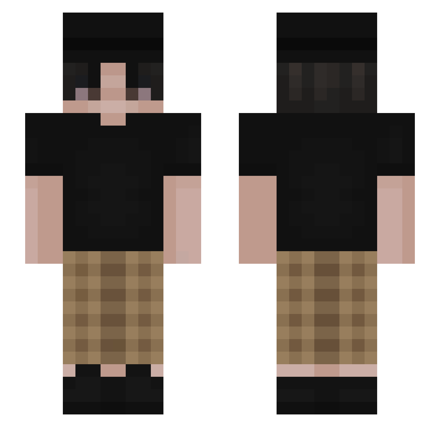 BeratTz Minecraft skin, front and back view