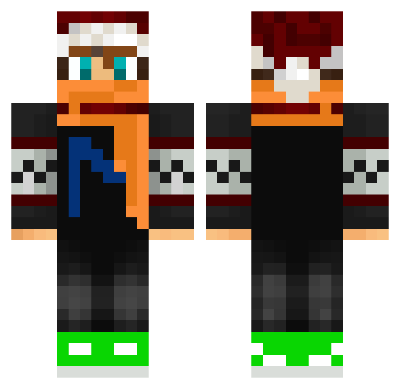 Mofiik Minecraft skin, front and back view