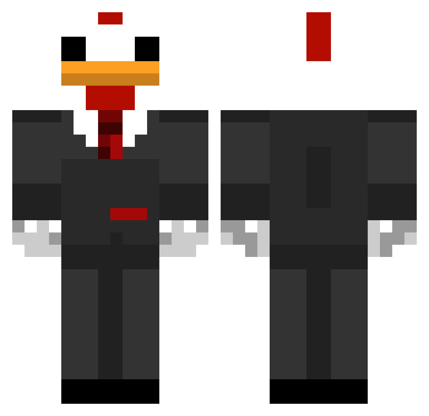 MrRuCraft Minecraft skin, front and back view