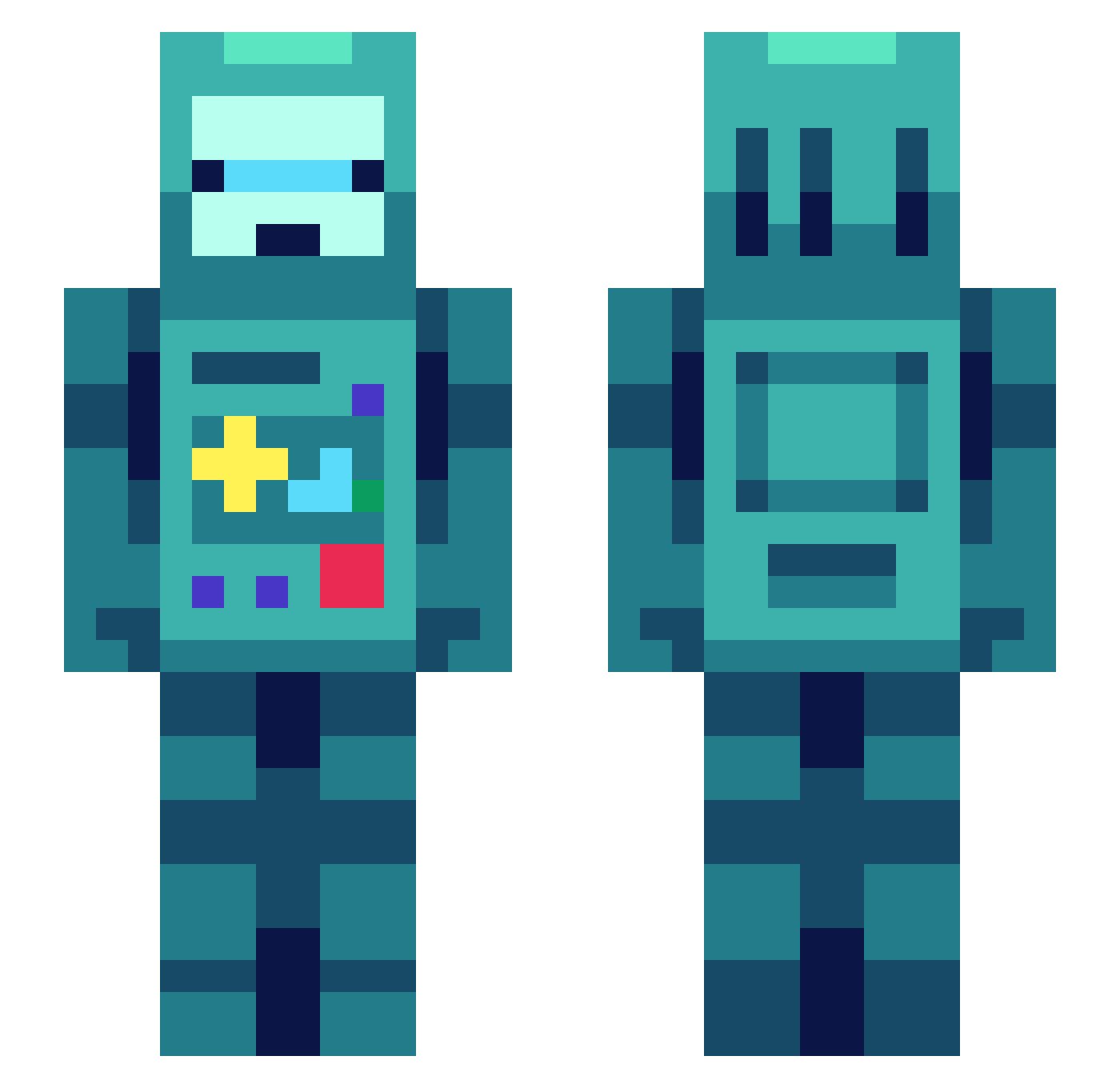 Glycosyl Minecraft skin, front and back view