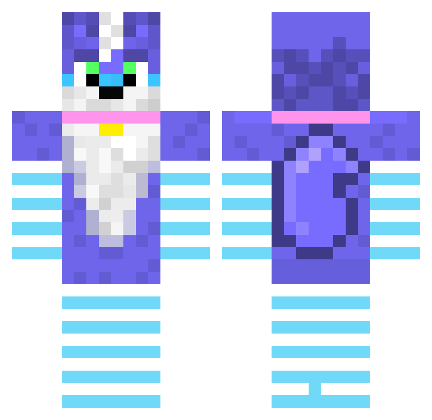 YungLarp3r Minecraft skin, front and back view