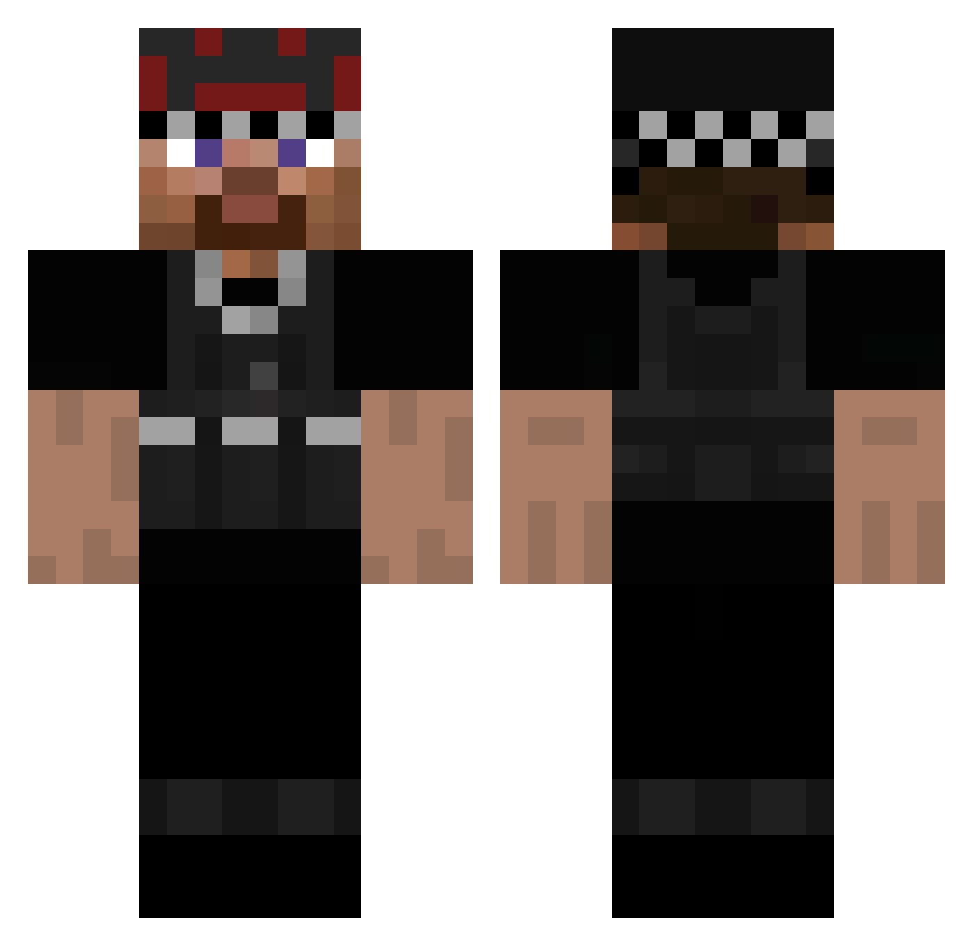 Peak_YT Minecraft skin, front and back view