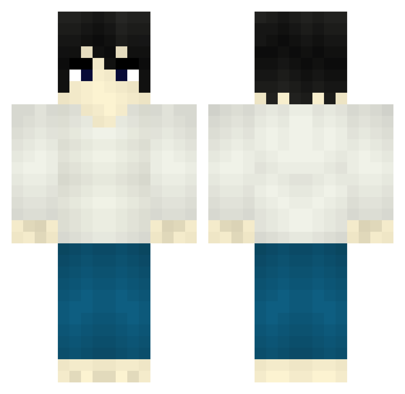 monkeyjumps Minecraft skin, front and back view