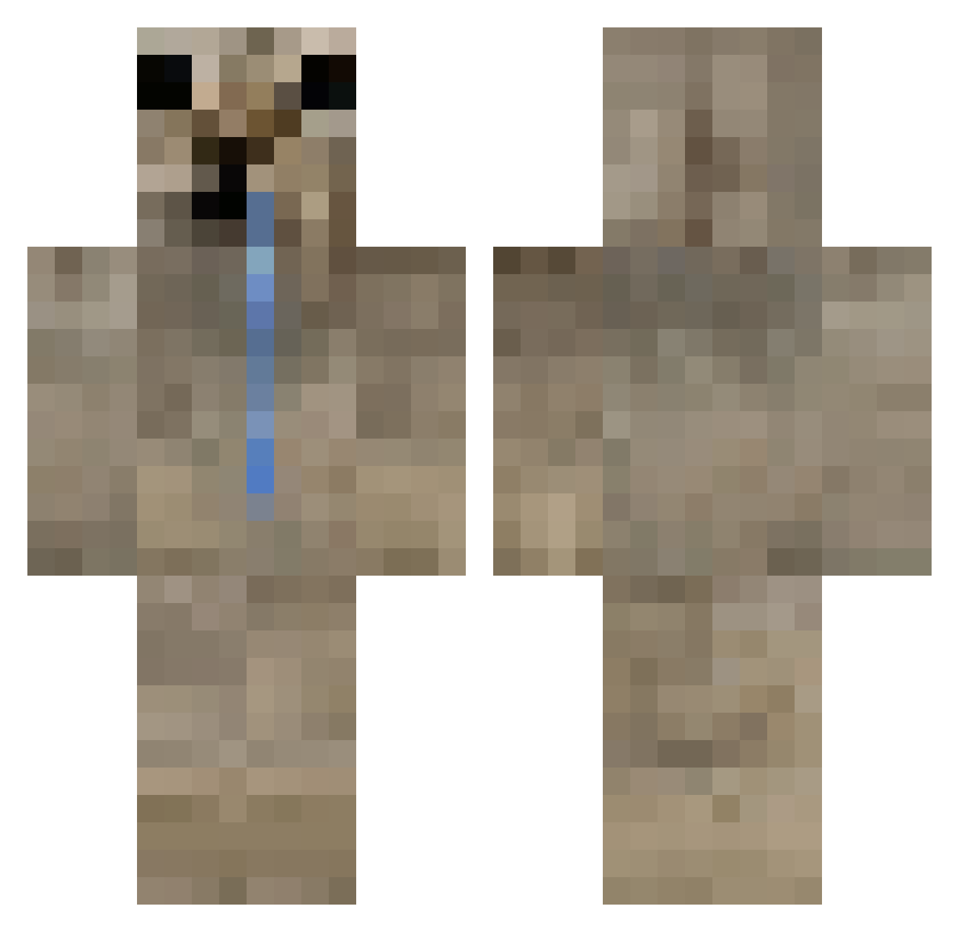 DroolingCat Minecraft skin, front and back view