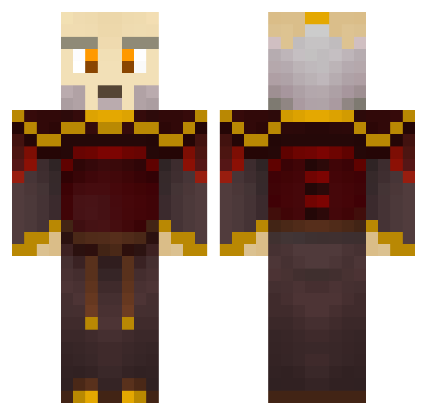 shortzy Minecraft skin, front and back view