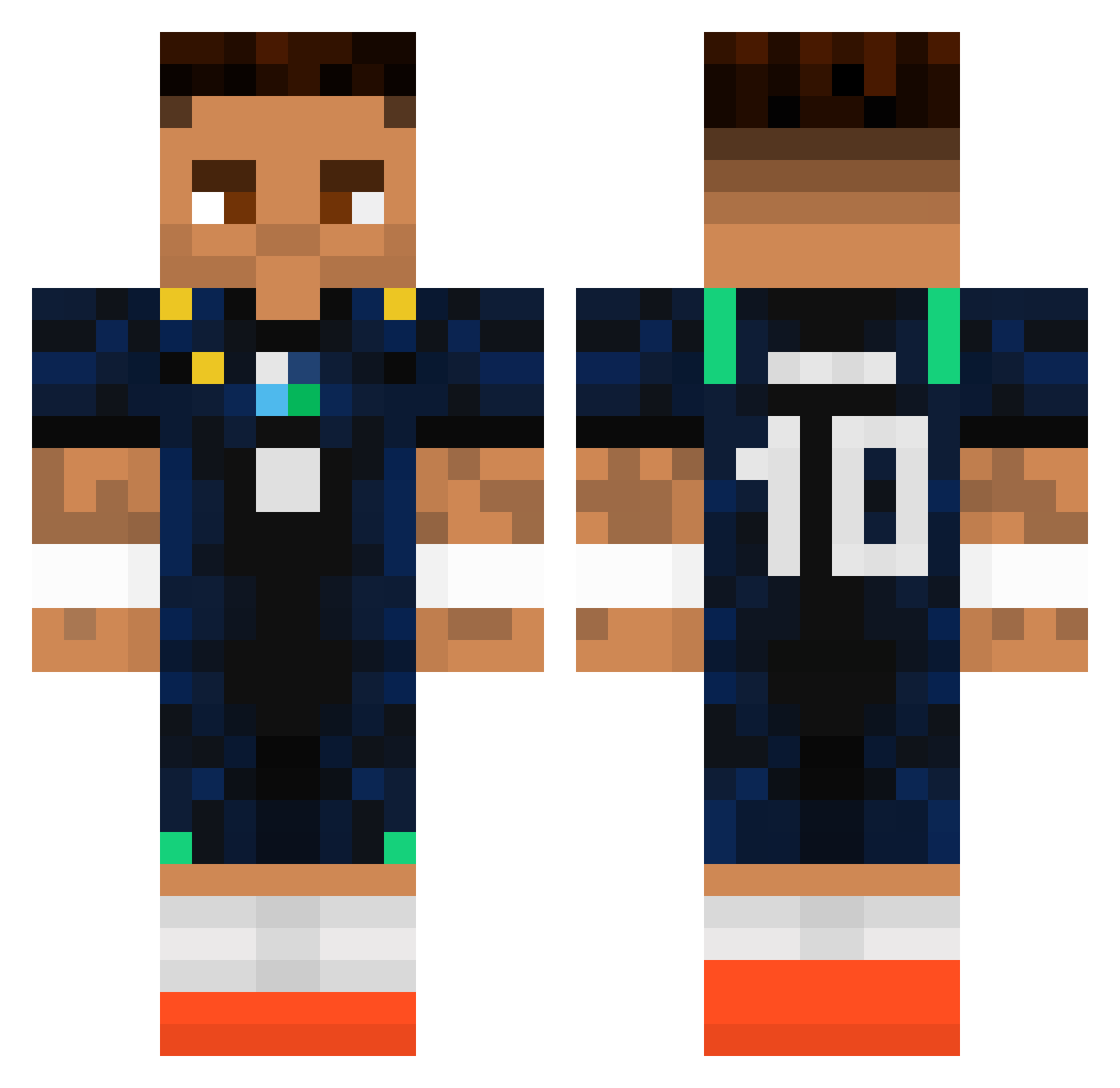 nororozoroarik Minecraft skin, front and back view