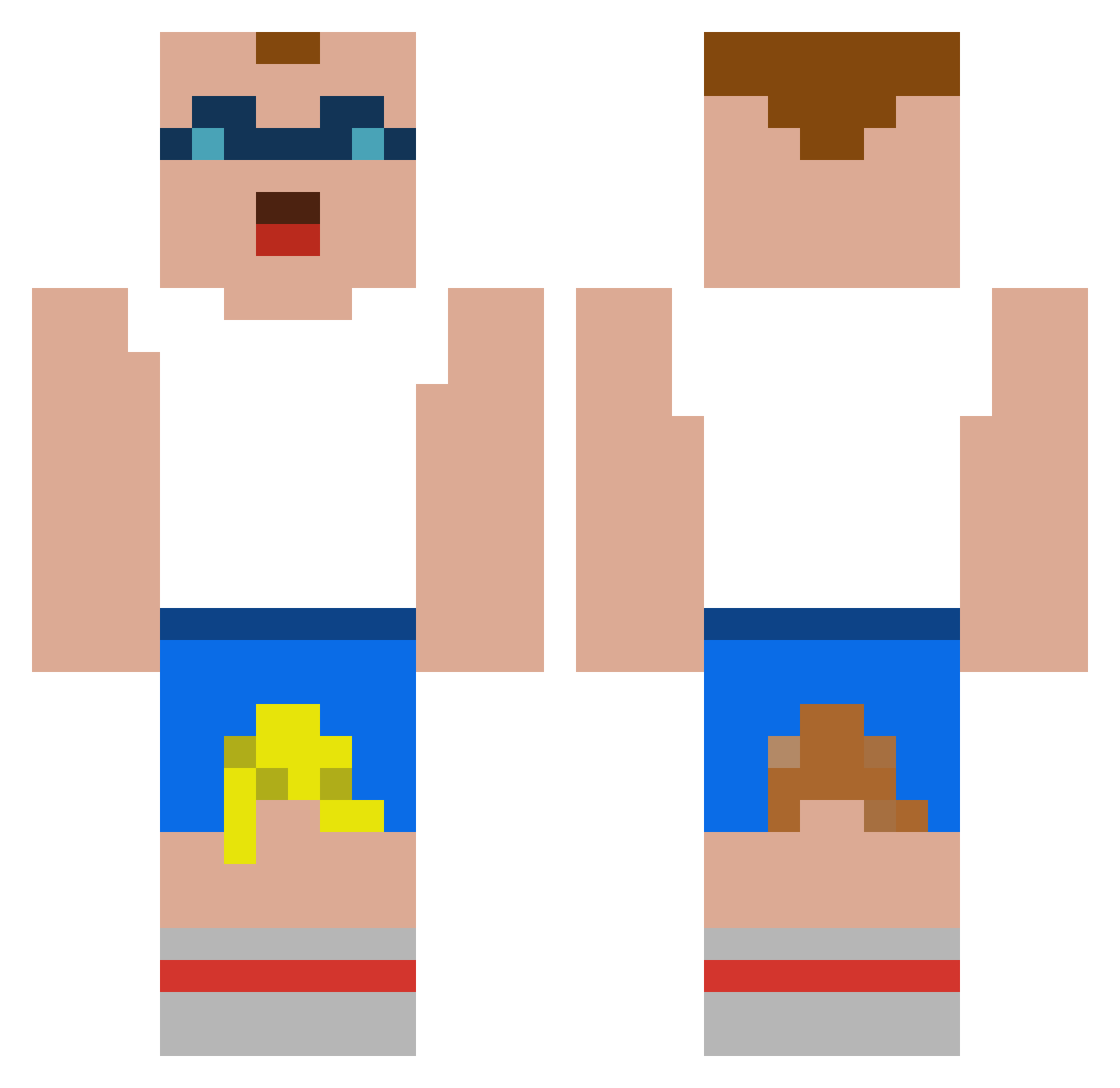 tacaka Minecraft skin, front and back view
