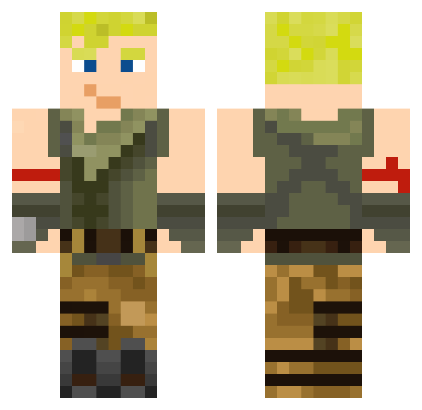 Not_Faso Minecraft skin, front and back view