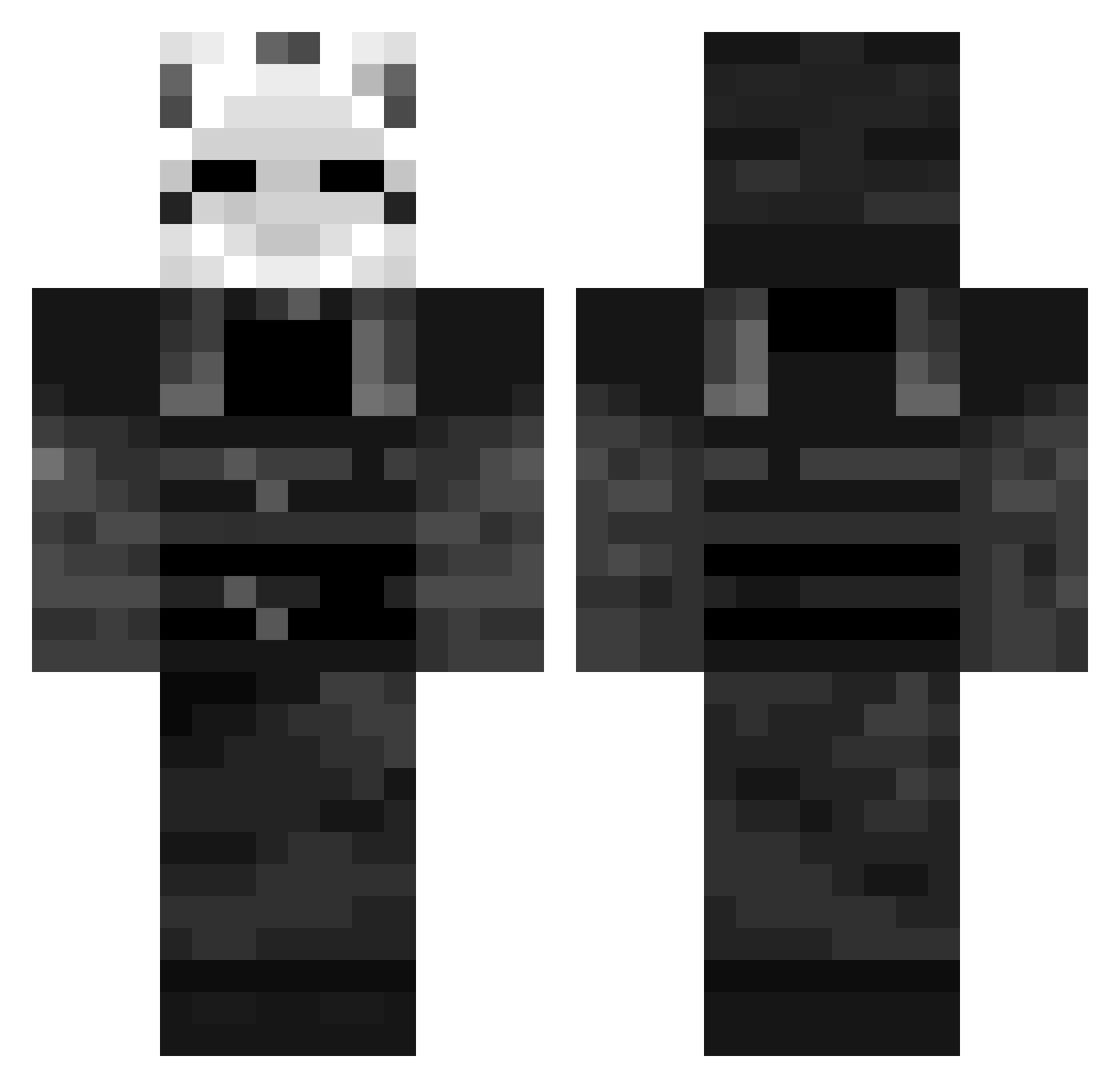 Existentialism Minecraft skin, front and back view