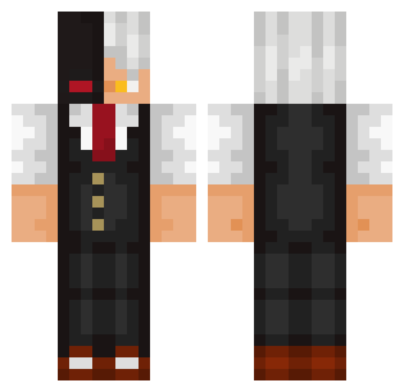 TridentKing1000 Minecraft skin, front and back view