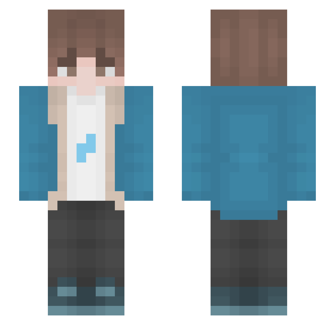 Riskyruby0 Minecraft skin, front and back view