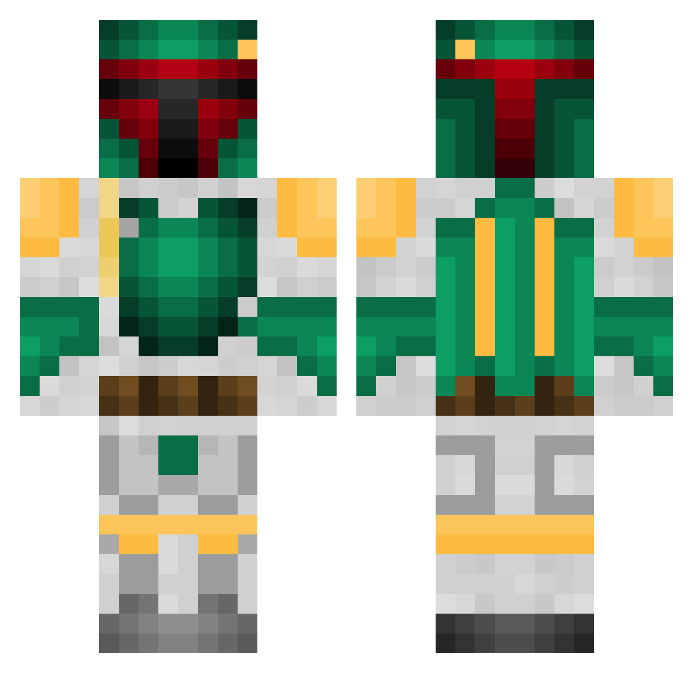 DrSkywalker1 Minecraft skin, front and back view