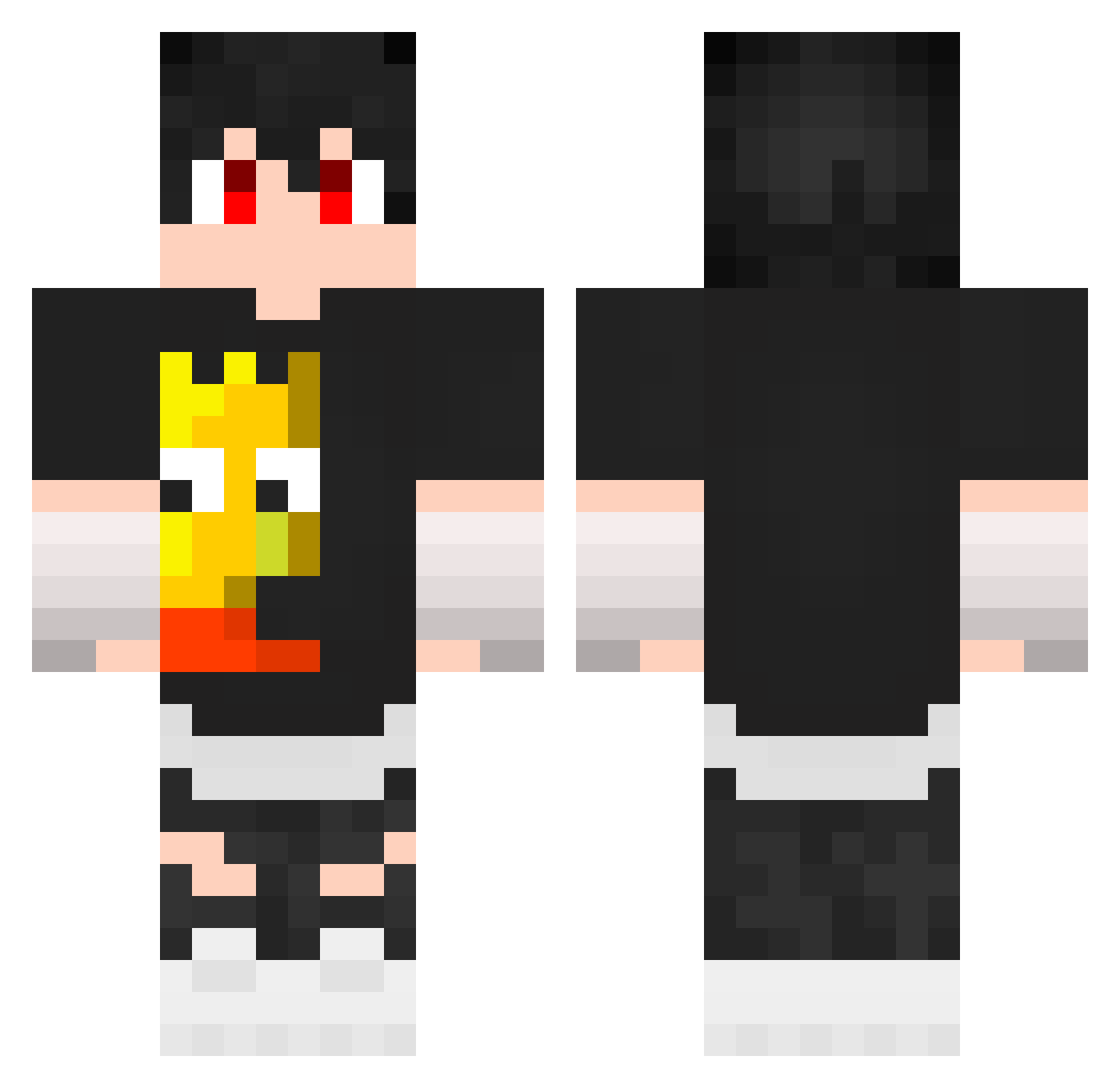 FihDoBlaackoutz Minecraft skin, front and back view