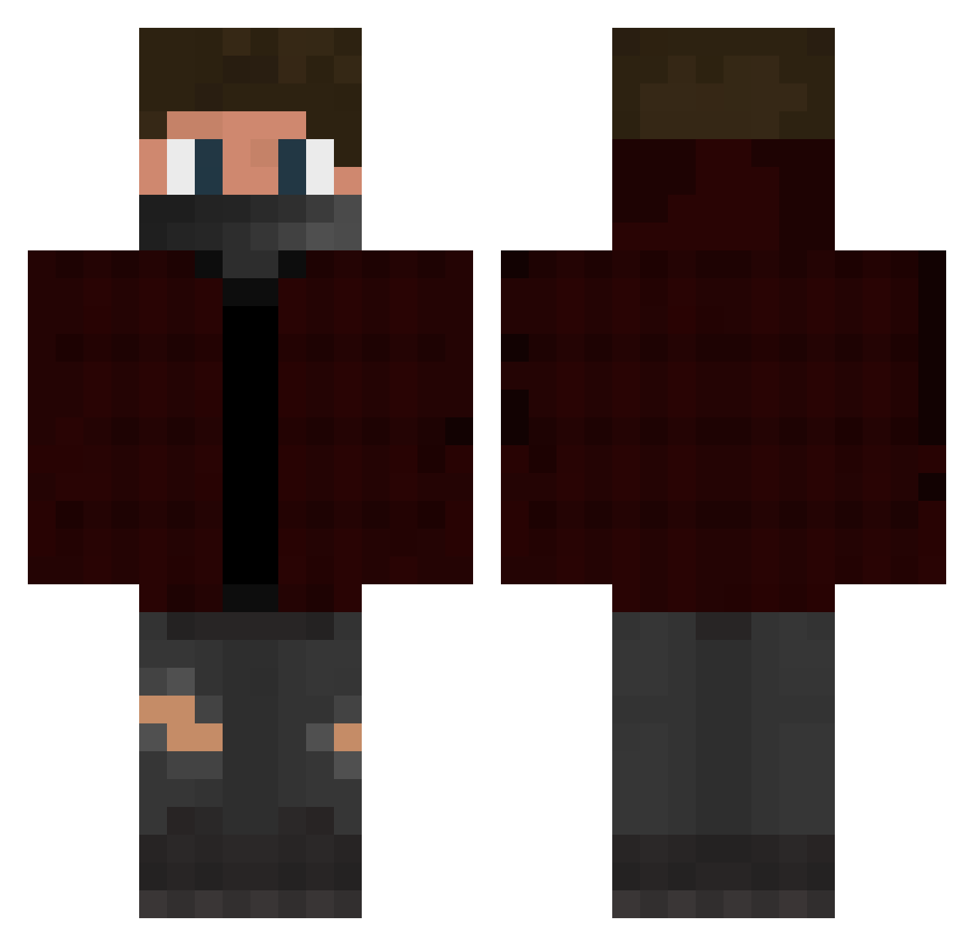 Stoff28 Minecraft skin, front and back view