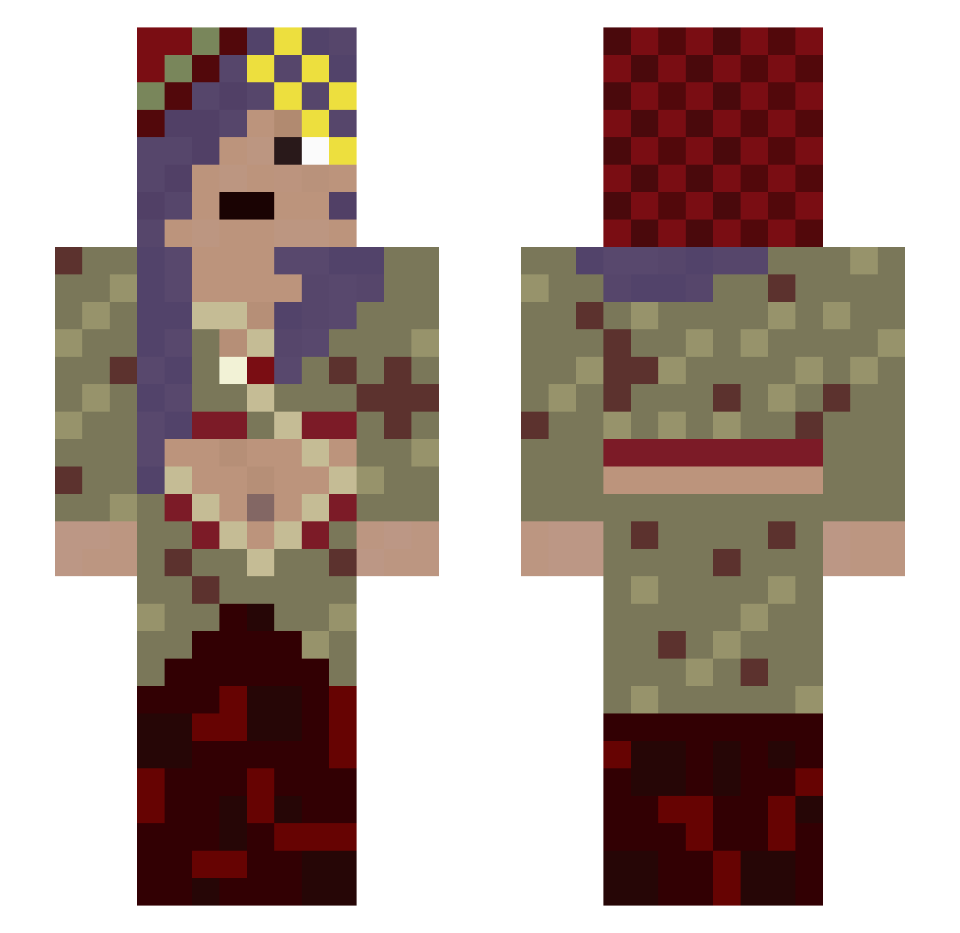 Antoinete Minecraft skin, front and back view
