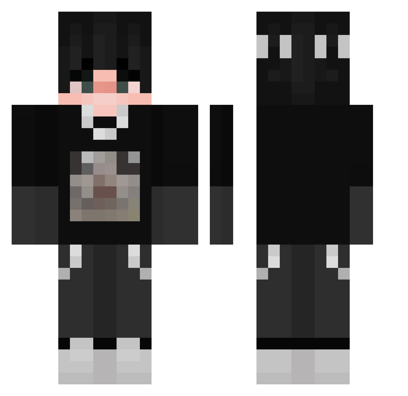 s1lethe Minecraft skin, front and back view