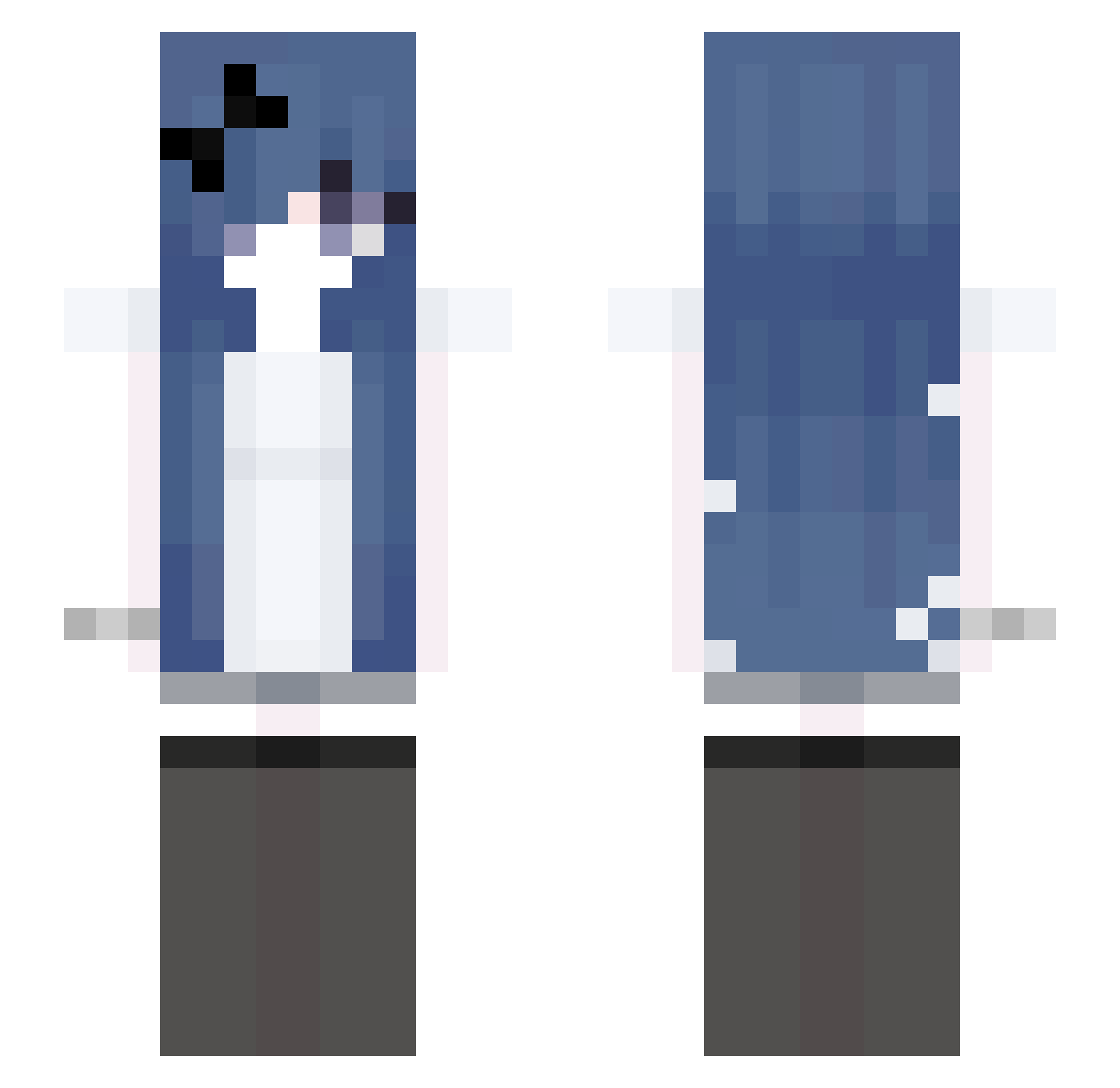 teveo Minecraft skin, front and back view
