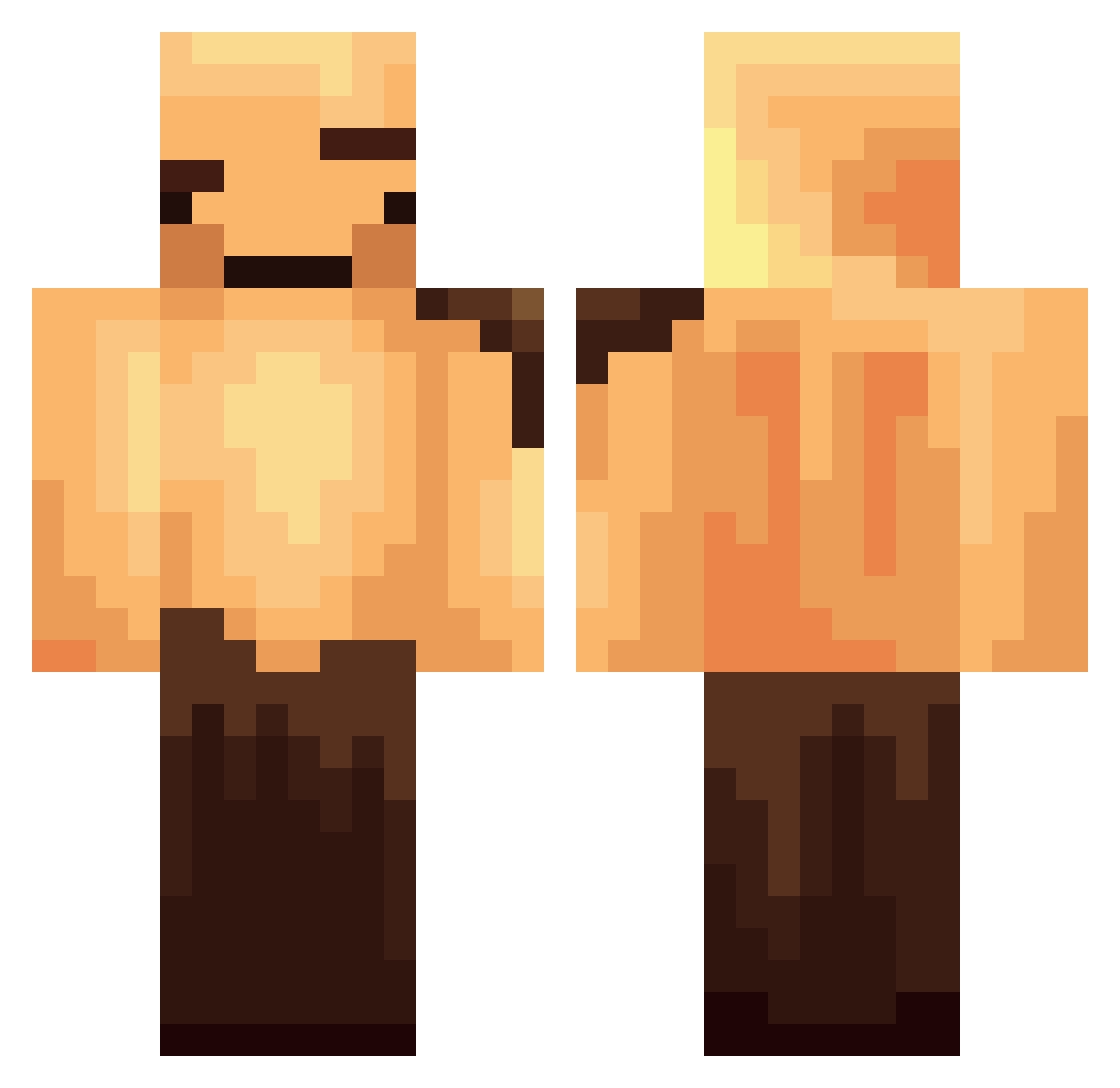 Intergalactico Minecraft skin, front and back view
