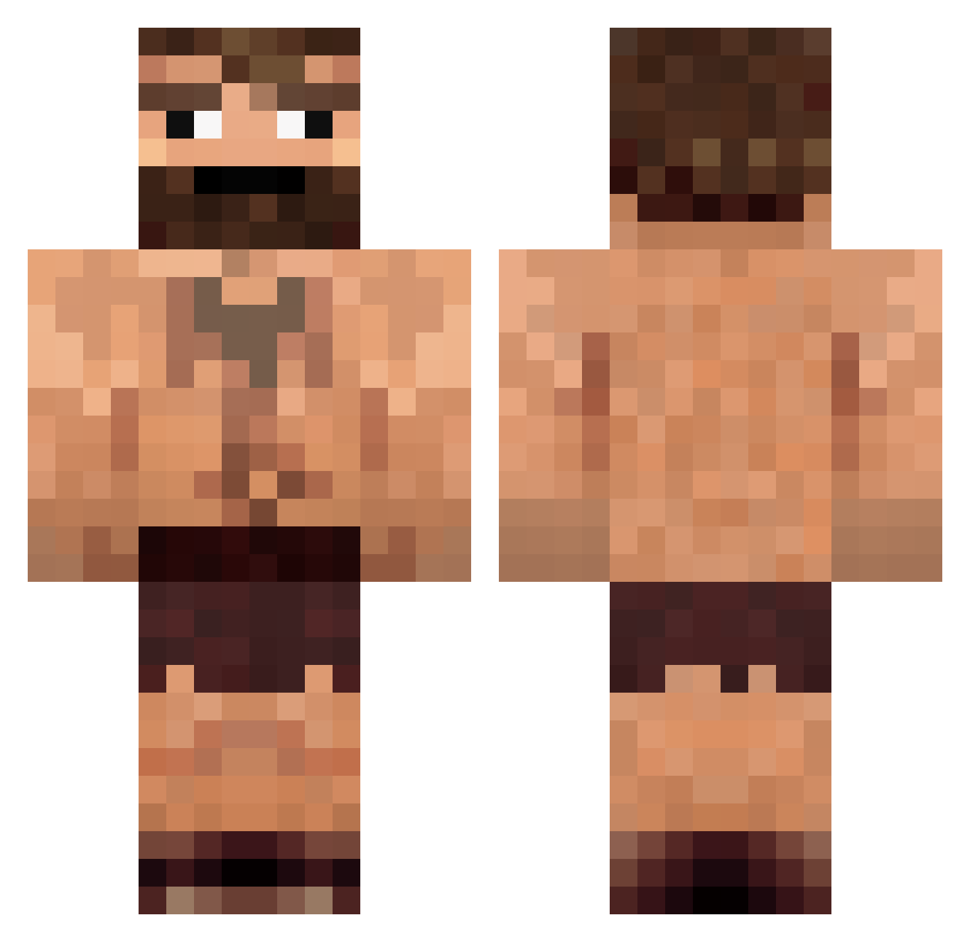 TaxxEvador Minecraft skin, front and back view