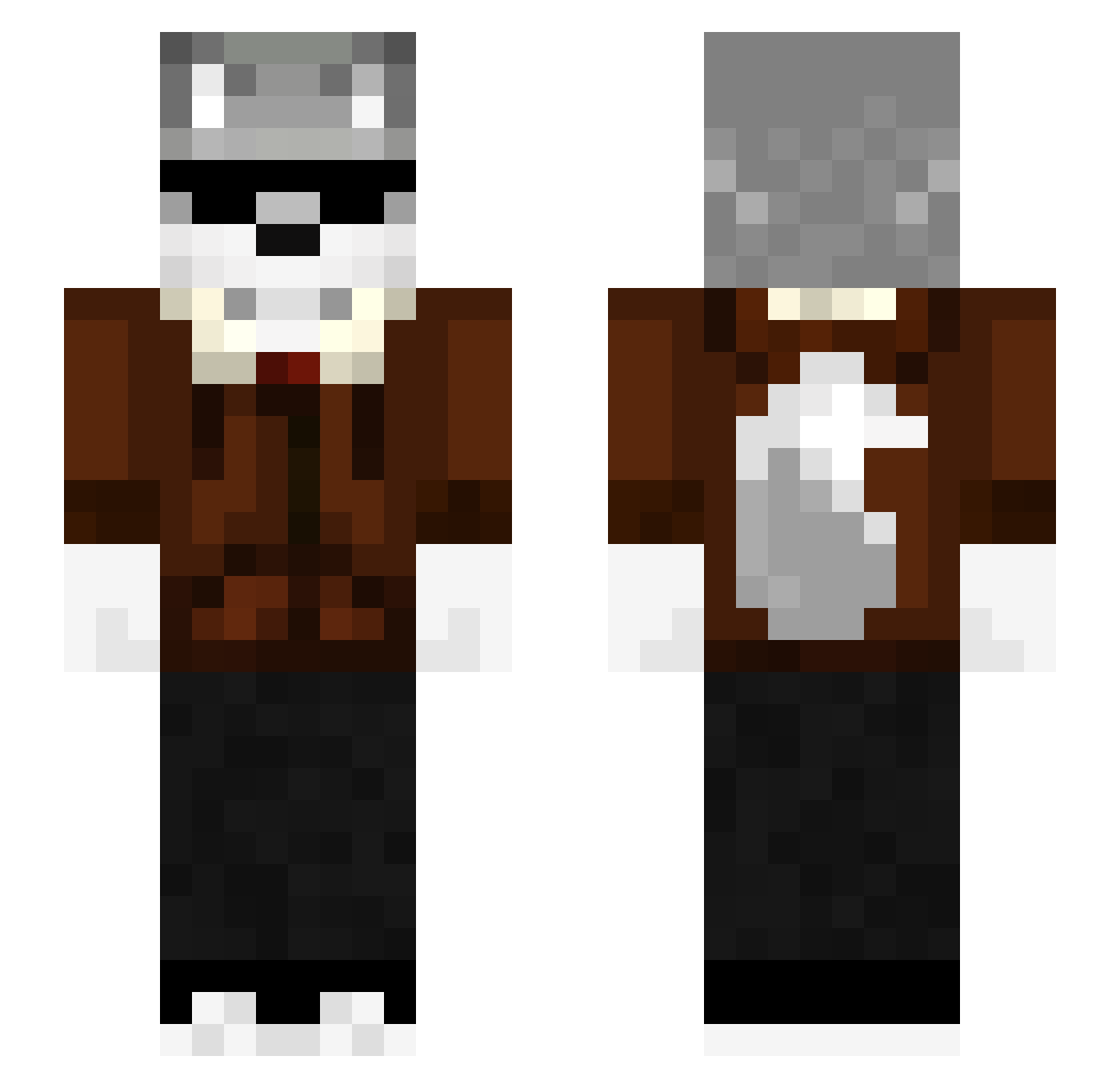 warwjck Minecraft skin, front and back view