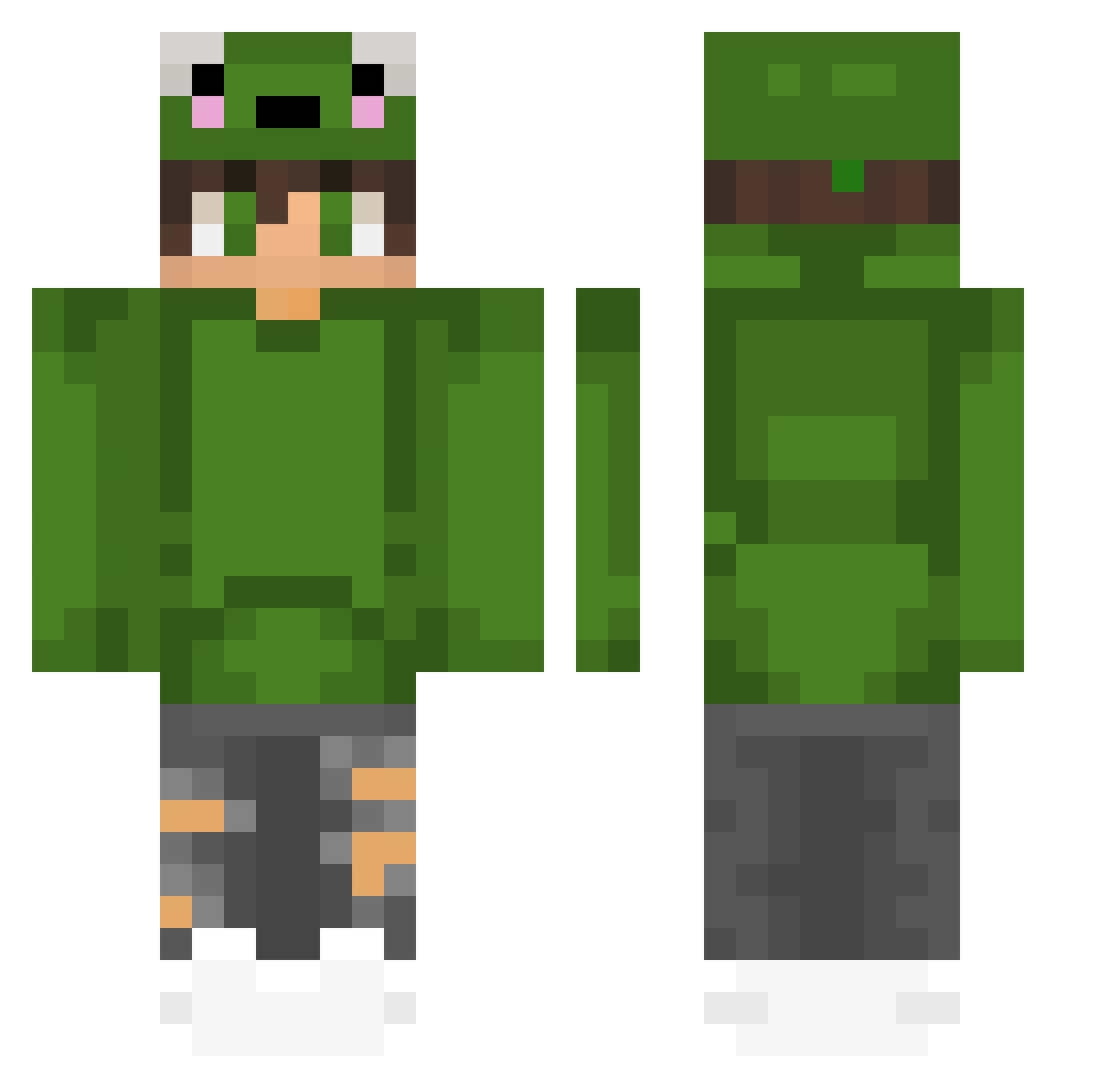 xKrzysztofer Minecraft skin, front and back view