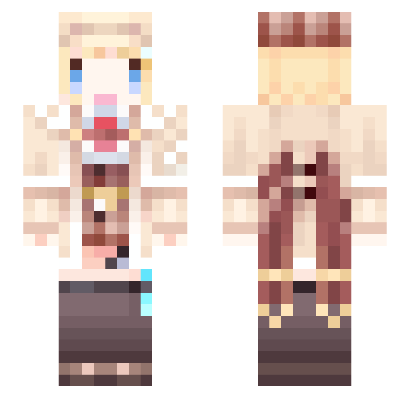 JJunho Minecraft skin, front and back view