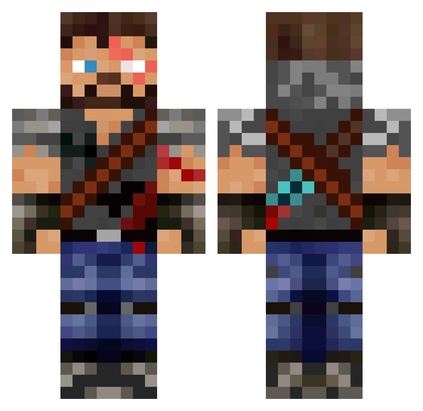 Joesk Minecraft skin, front and back view