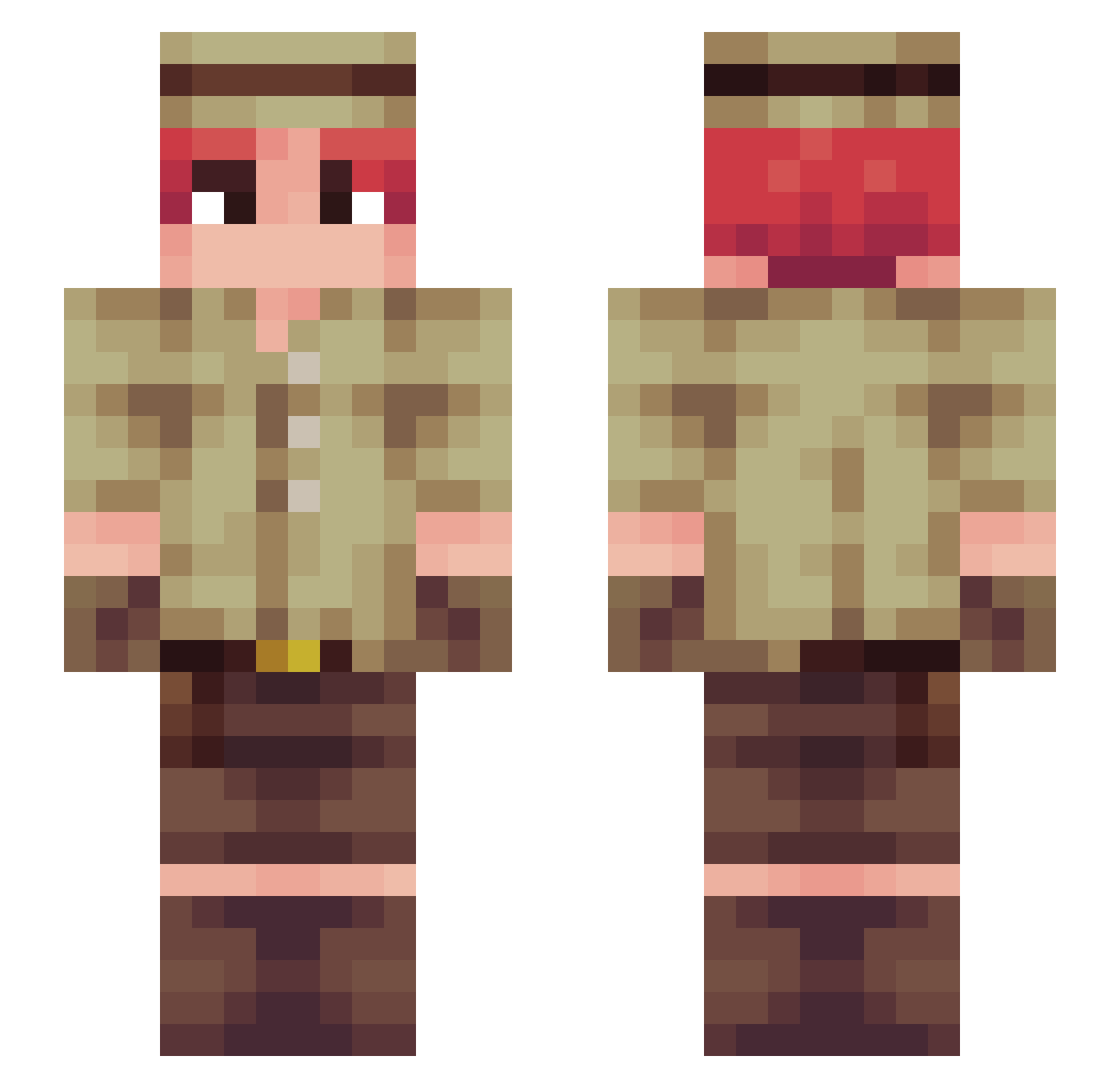 Amongys228 Minecraft skin, front and back view