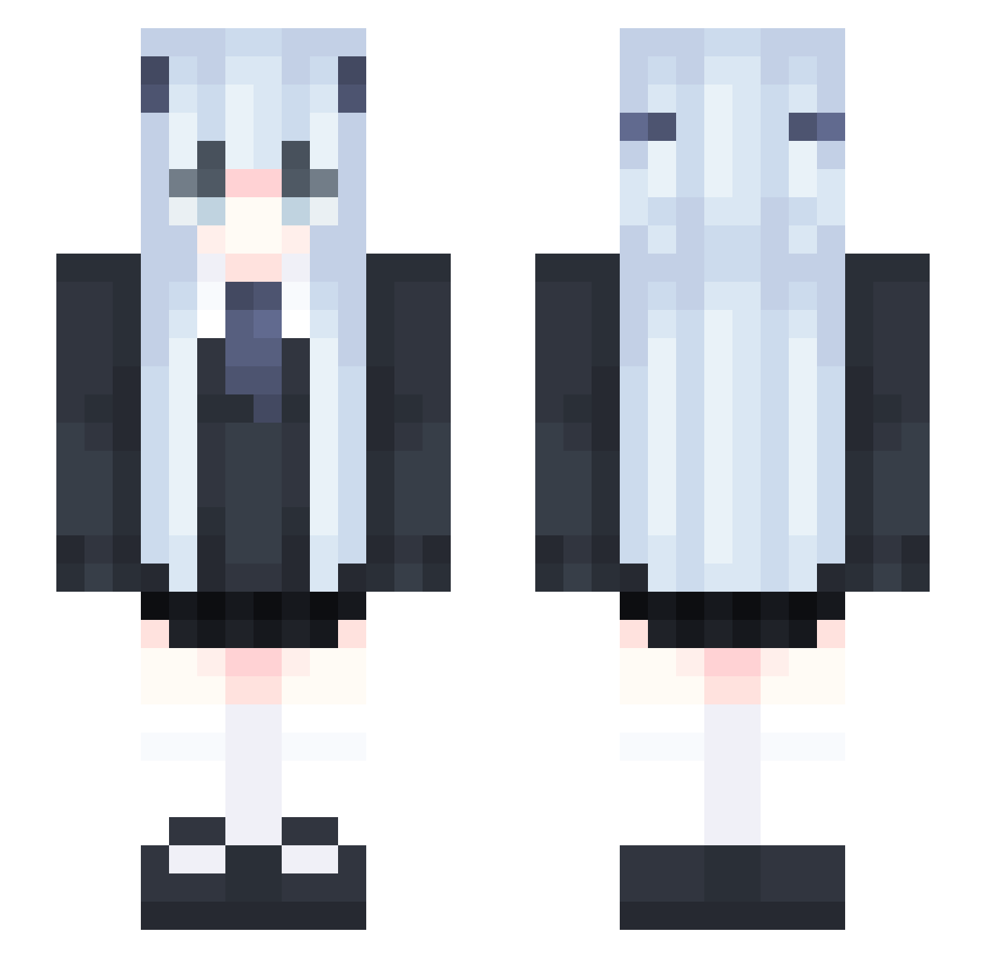 Ryupu Minecraft skin, front and back view