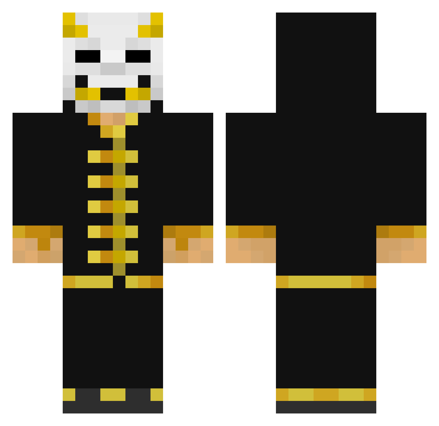 LazyFather Minecraft skin, front and back view