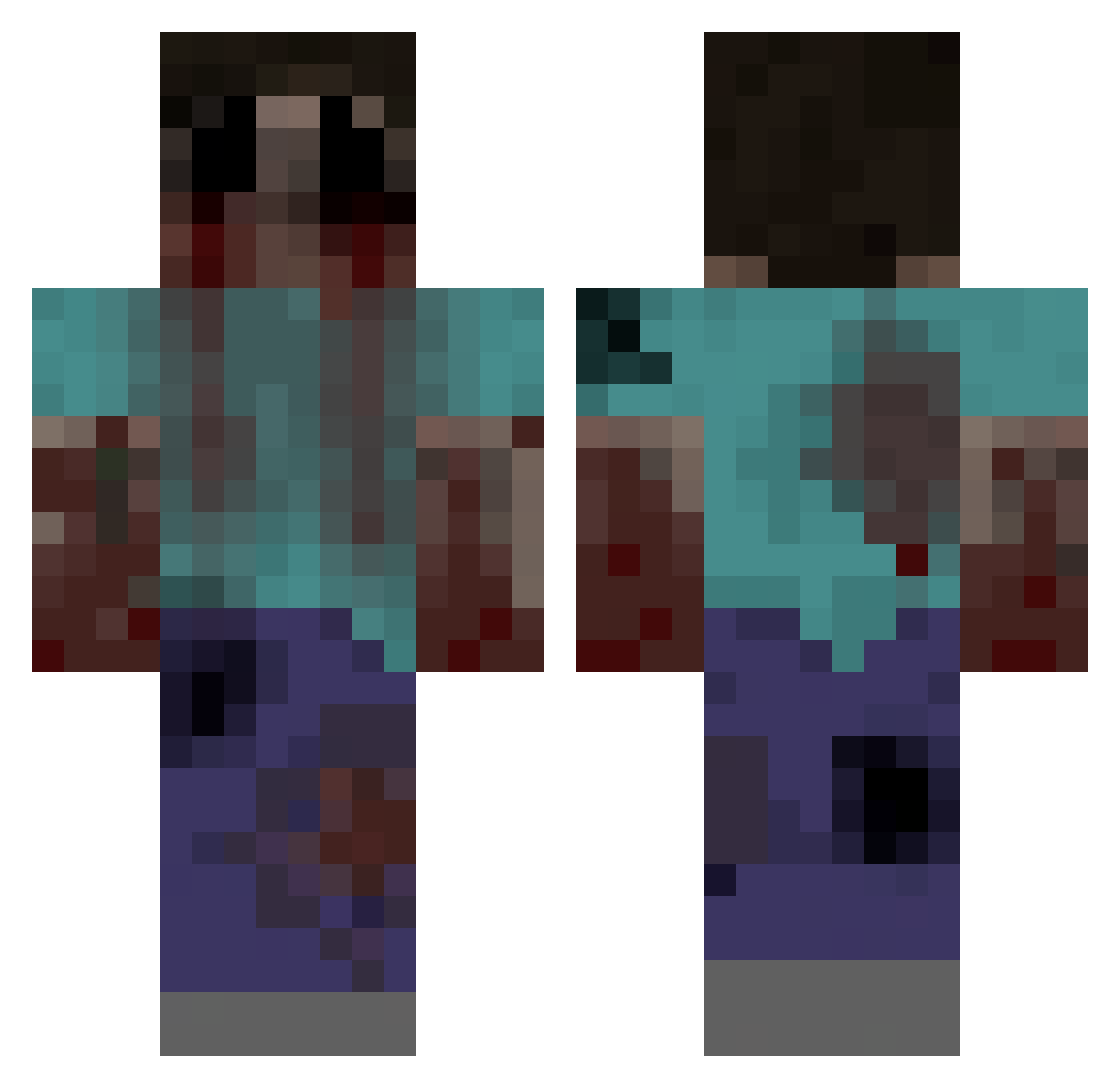 p7g7 Minecraft skin, front and back view