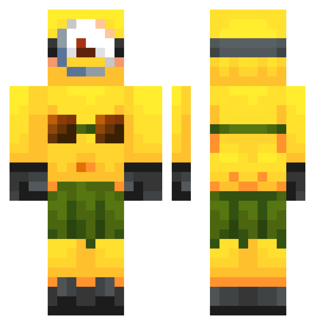 SIXZAG Minecraft skin, front and back view