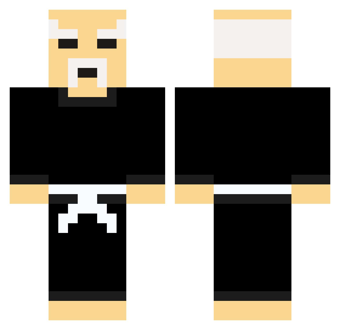 hezabii Minecraft skin, front and back view
