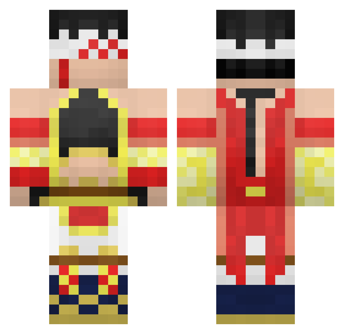 Motemochi Minecraft skin, front and back view