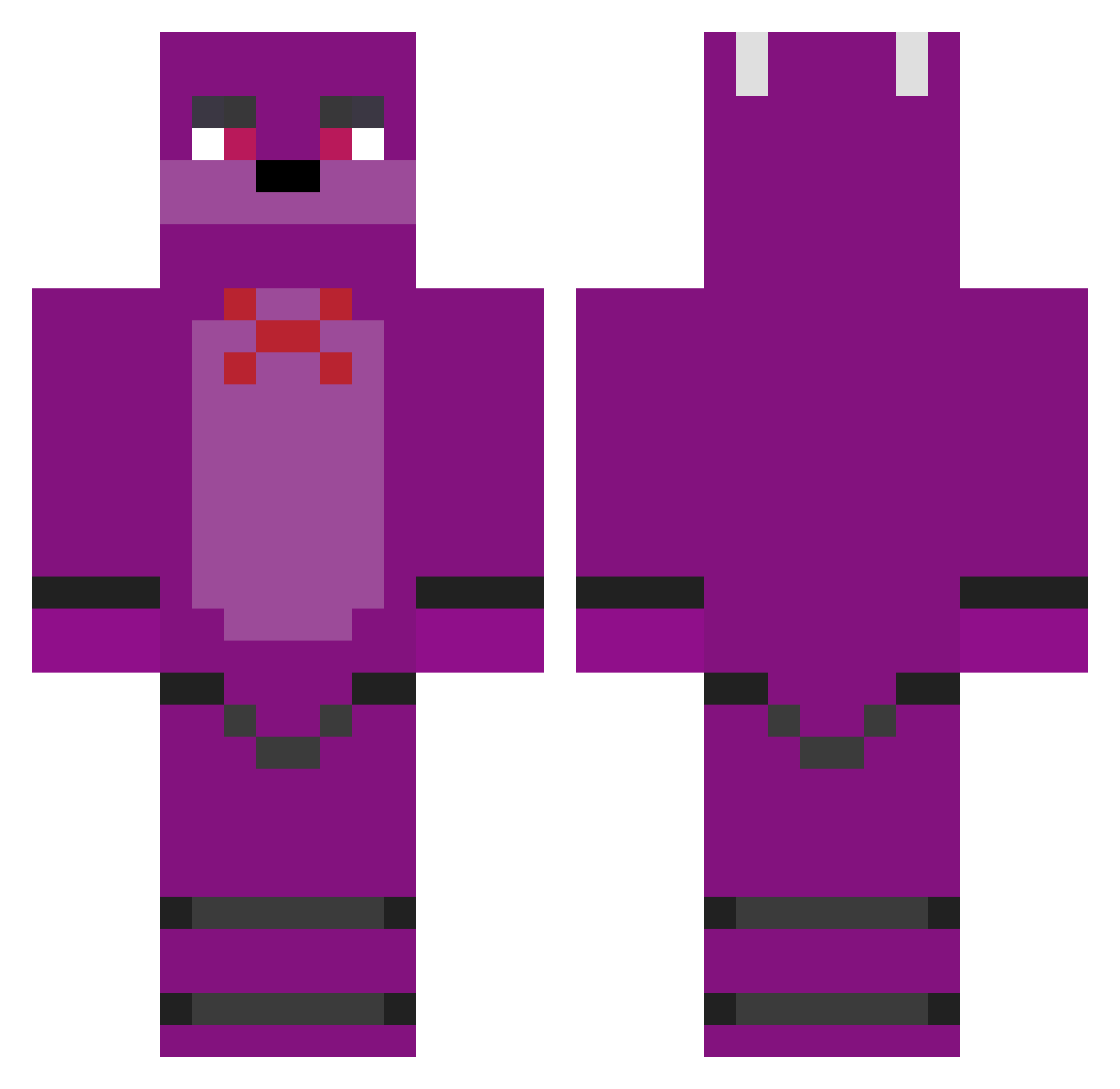 Bonnie69 Minecraft skin, front and back view