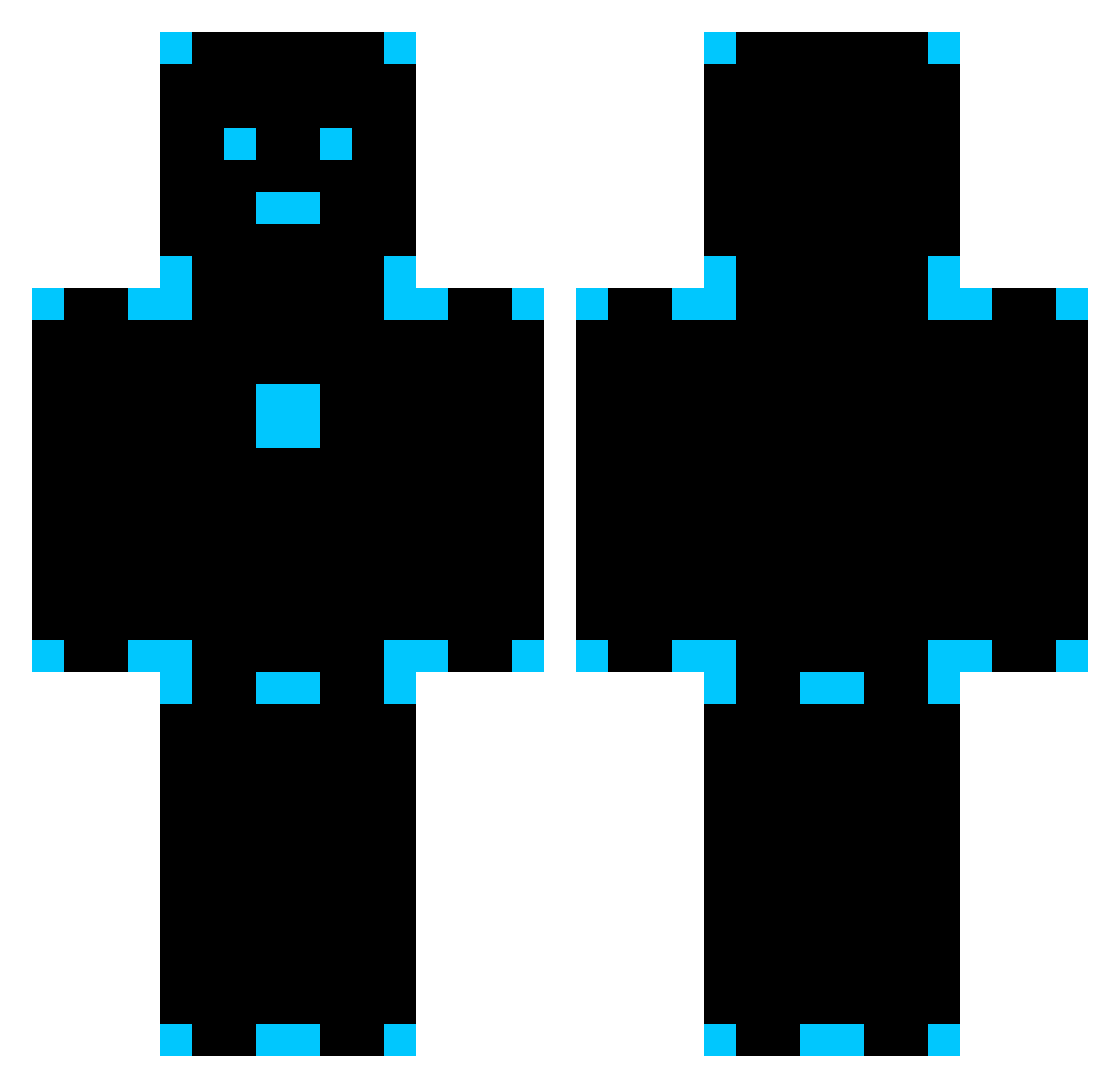 Linkoe Minecraft skin, front and back view