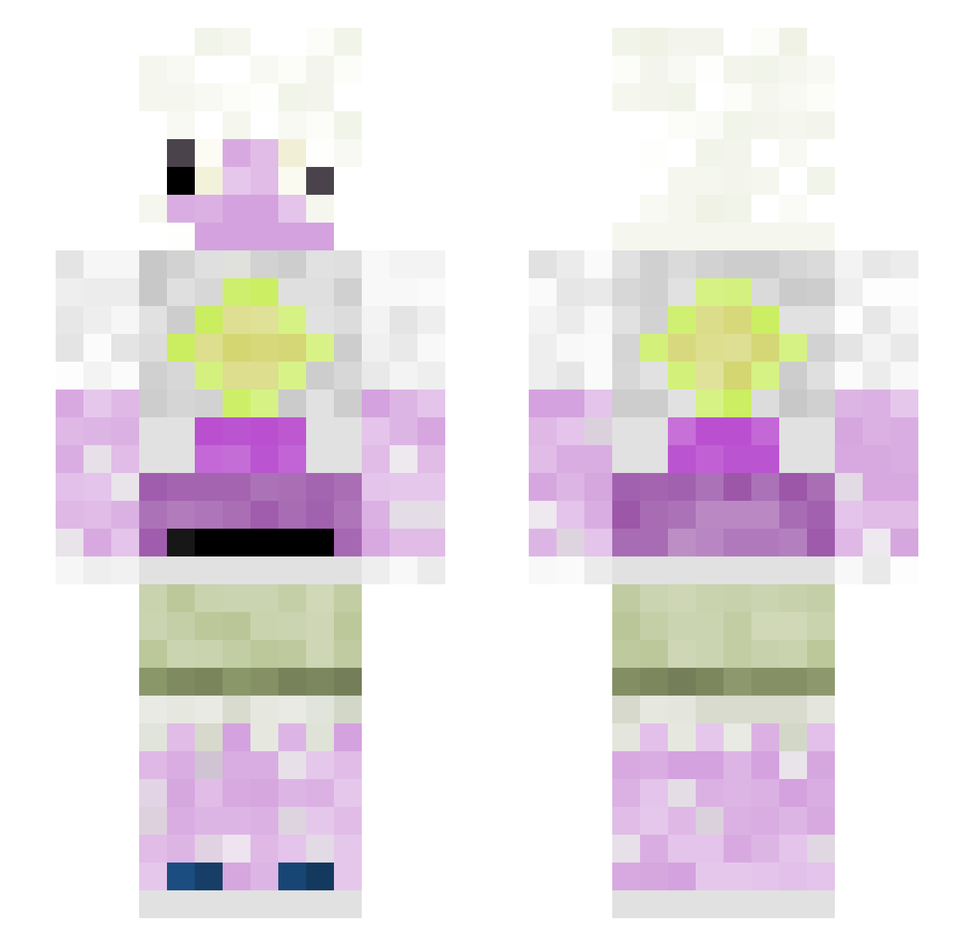 SunnMoony Minecraft skin, front and back view