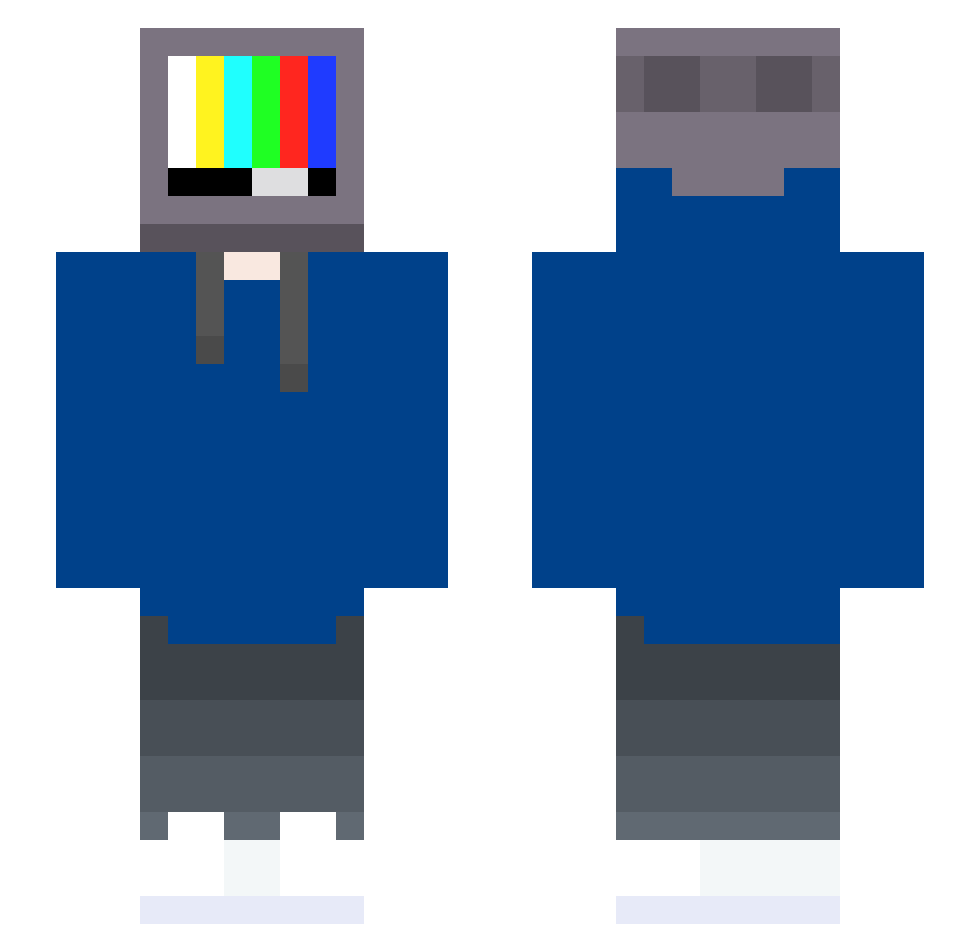 juicejuiceduck Minecraft skin, front and back view
