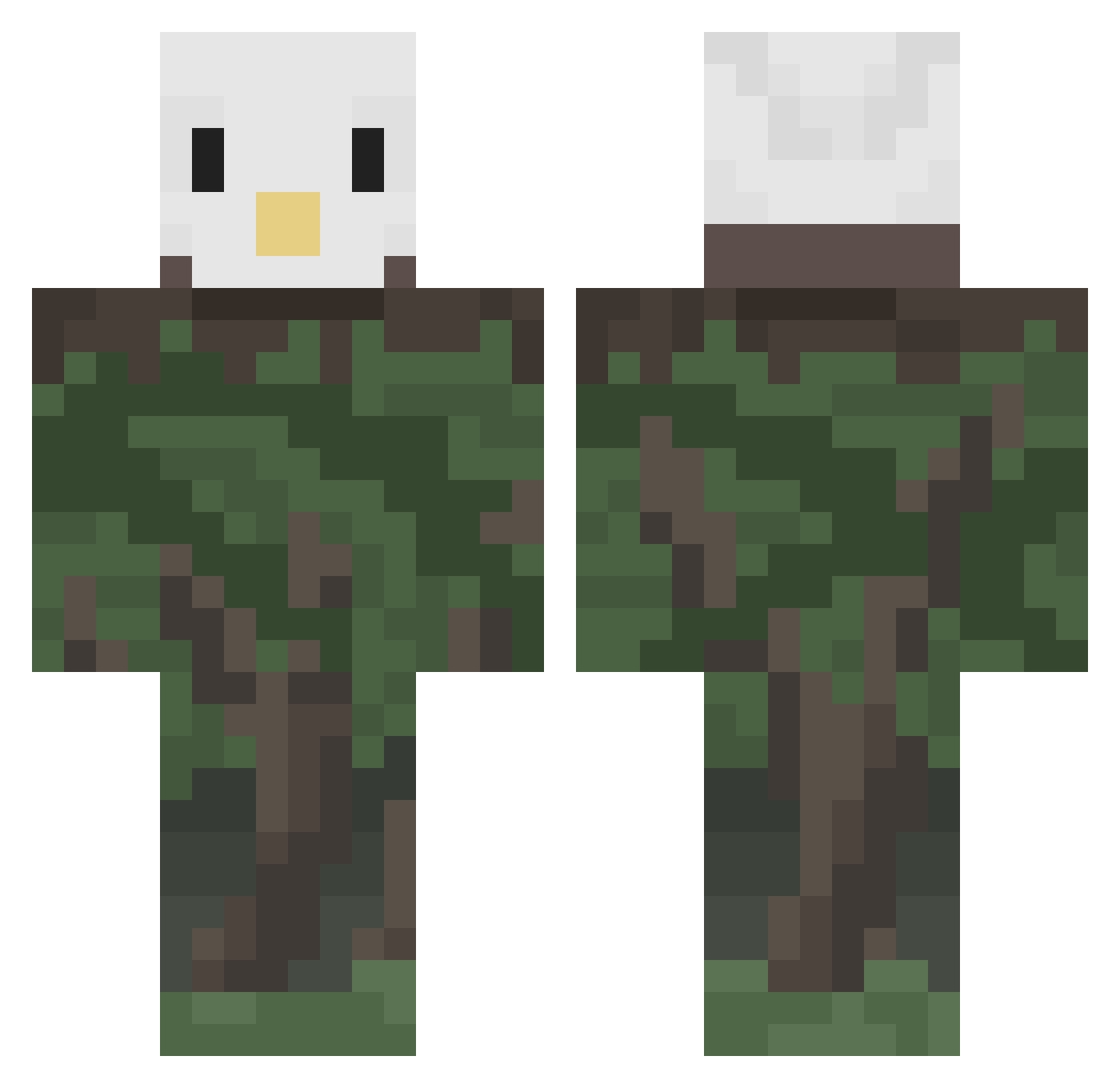 cootiedog Minecraft skin, front and back view