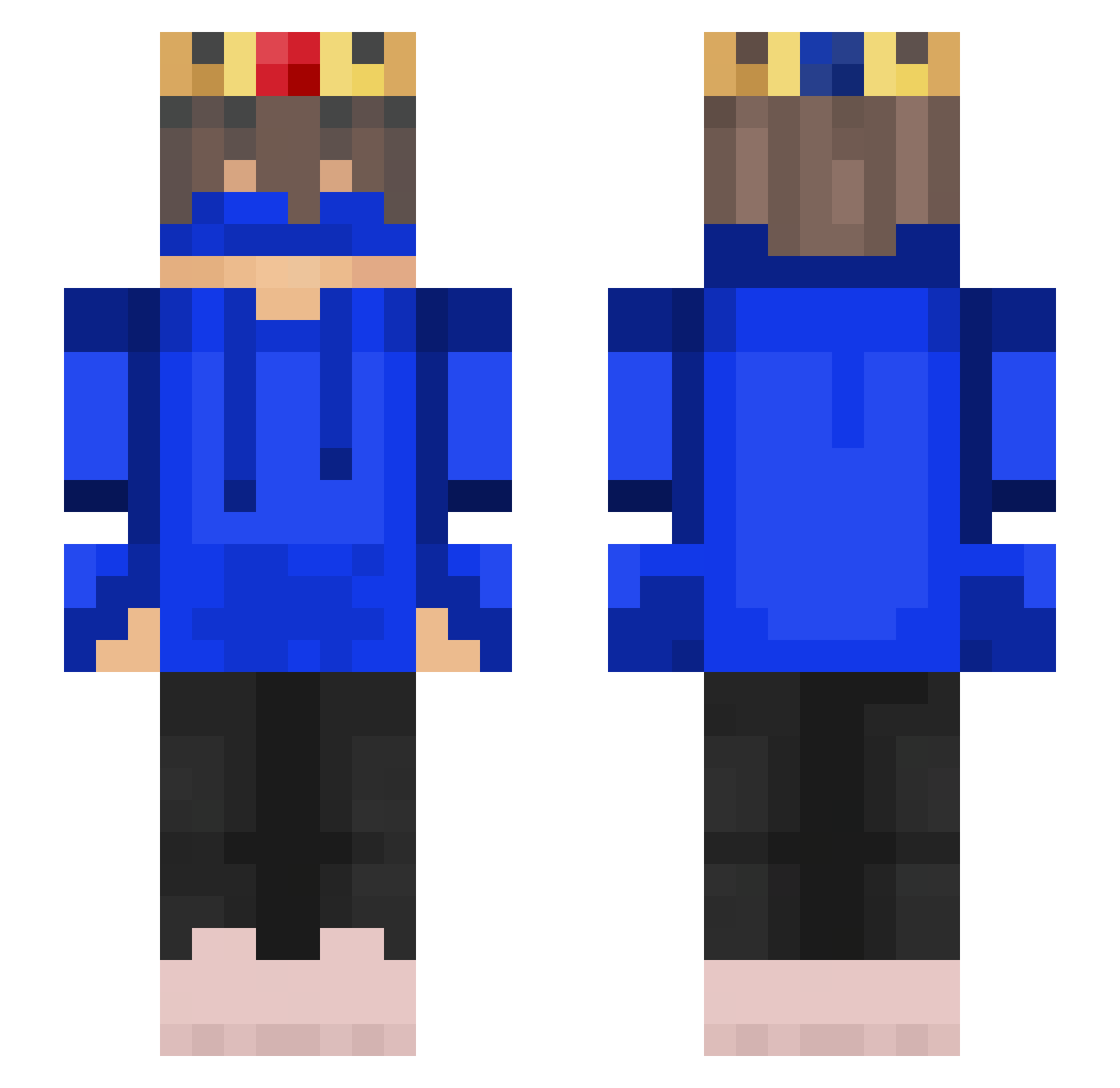 SenSyph Minecraft skin, front and back view