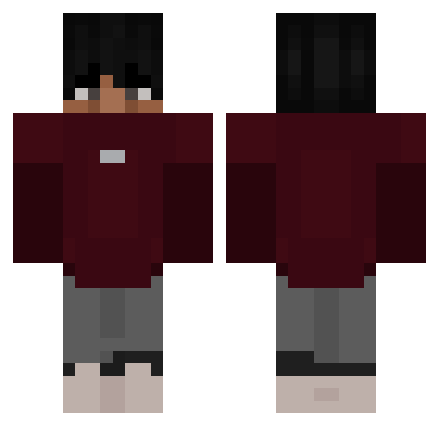 Yell___ Minecraft skin, front and back view