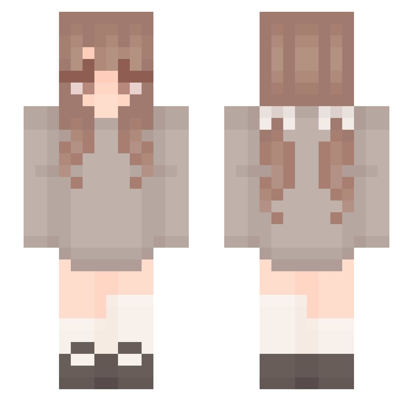 evelynco Minecraft skin, front and back view