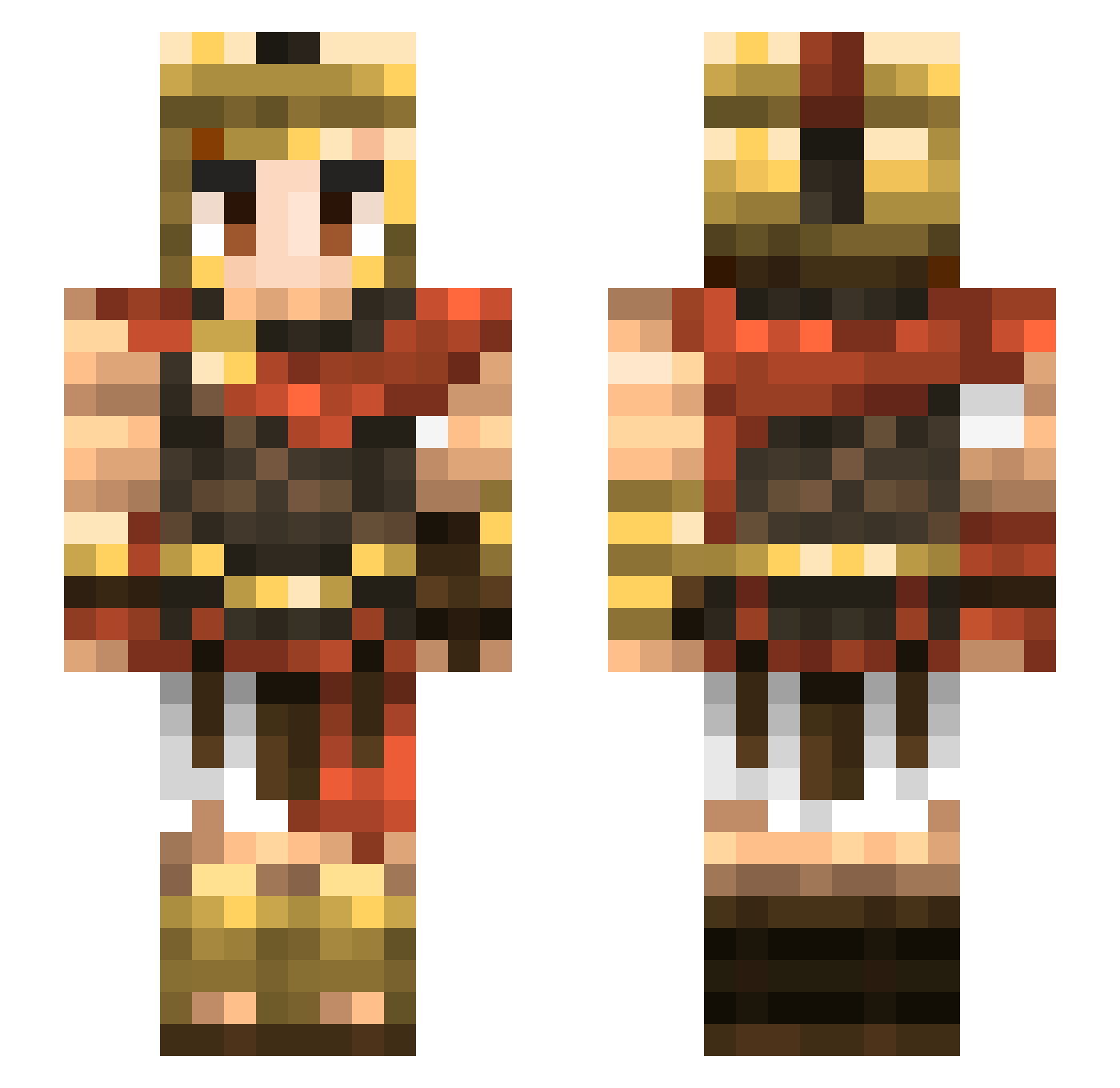 Rephotis Minecraft skin, front and back view