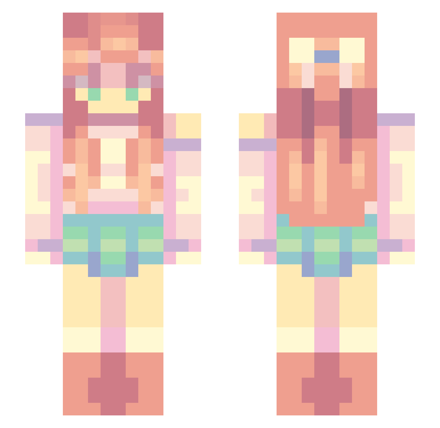 Staci Minecraft skin, front and back view