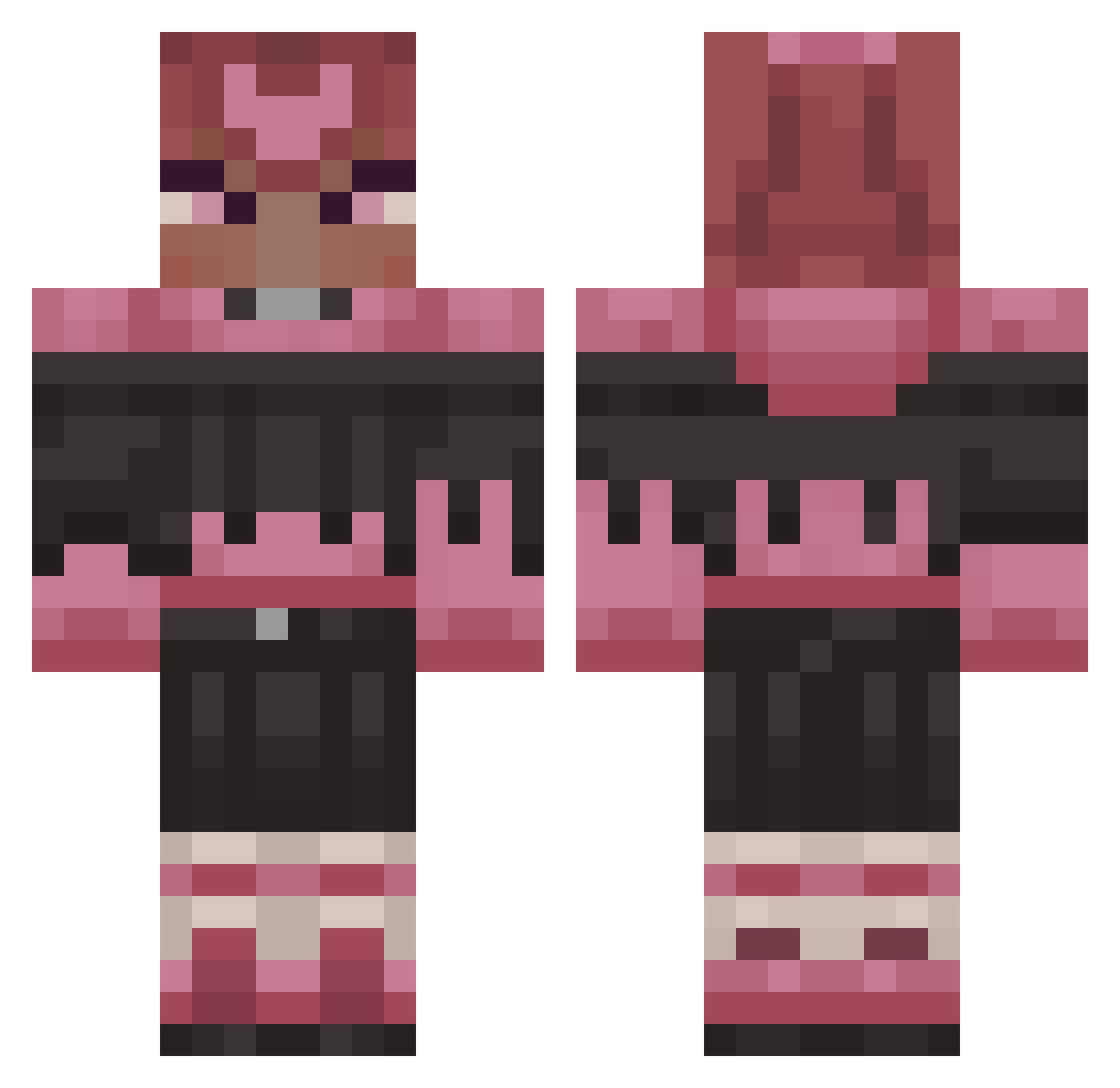 PotatoInThePhole Minecraft skin, front and back view