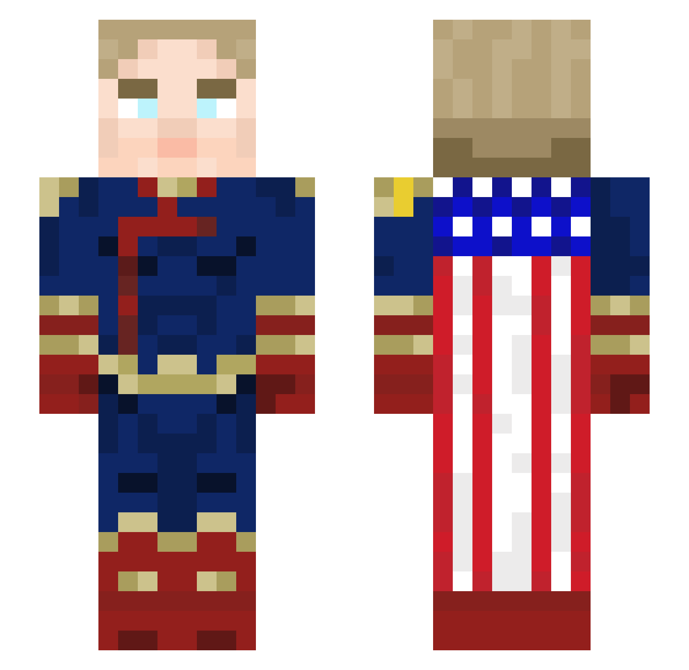 MilkCarton10 Minecraft skin, front and back view