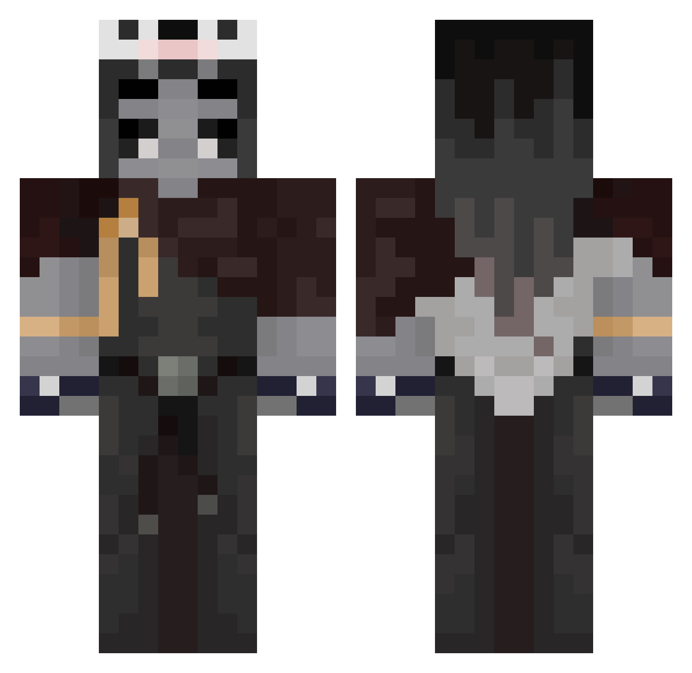 Semidivine Minecraft skin, front and back view