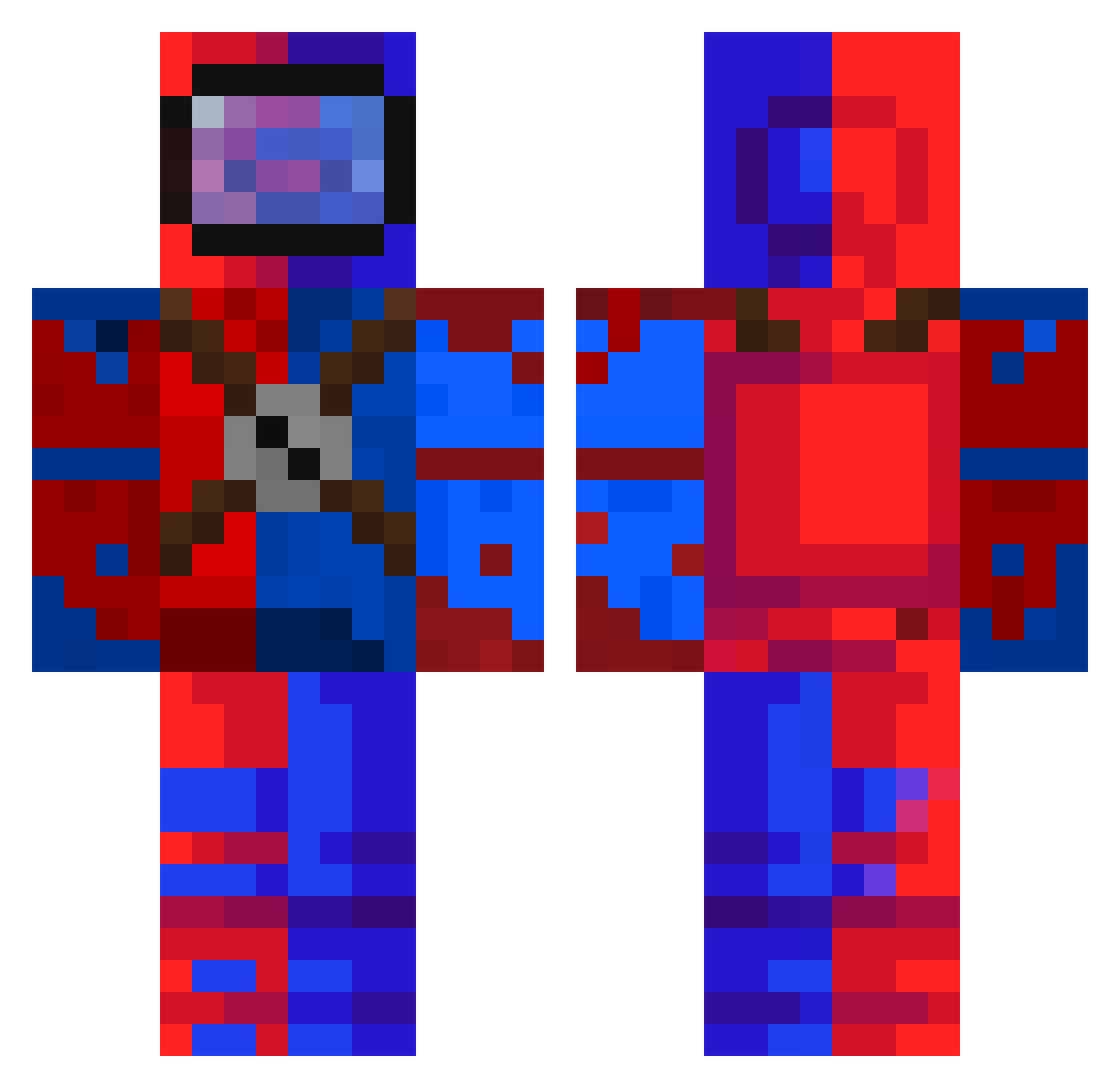 ChubsChunks Minecraft skin, front and back view