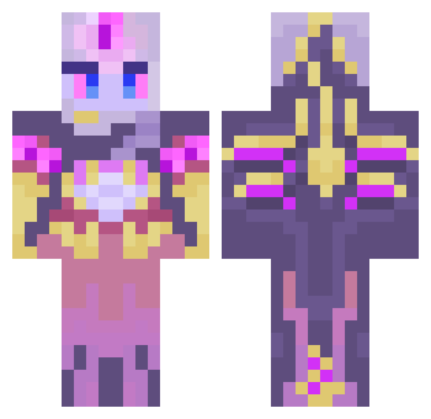 Qu1s1t Minecraft skin, front and back view